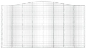 vidaXL Συρματοκιβώτια Τοξωτά 2 τεμ. 400x30x200/220 εκ. Γαλβαν. Ατσάλι