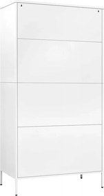 vidaXL Ντουλάπα Λευκή 90 x 50 x 180 εκ. από Ατσάλι