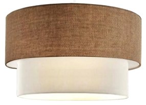 PENDANT CEILING LAMP  TWO-LAYER FABRIC DRUM, PLASTIC FRAME 30x30x70 εκ.