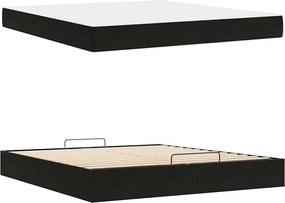 vidaXL Σκελετός κρεβατιού με στρώμα 2 pcs Μαύρο Βελούδο