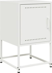 vidaXL Κομοδίνο Λευκό 36x39x60,5 εκ. από Χάλυβα