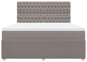 vidaXL Κρεβάτι Boxspring με Στρώμα Taupe 180x200 εκ. Υφασμάτινο