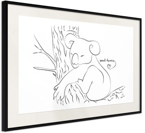 Αφίσα - Resting Koala - 45x30 - Μαύρο - Με πασπαρτού