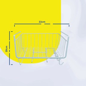 Mεταλλική Κρεμαστή Θήκη Ραφιού σε Άσπρο ή Μαύρο Χρώμα 33x27x20cm - Άσπρο