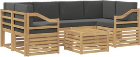 vidaXL Σειρά Καναπέ Εξωτερικού 7 pcs Άσπρο και Ανθρακί Πολυεστέρας