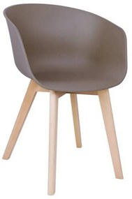 Πολυθρόνα Optim Sand Beige ΕΜ140,3 54x53x82cm Σετ 4τμχ Ξύλο,Πολυπροπυλένιο