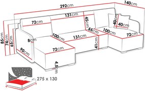Γωνιακός καναπές Como U-Beige