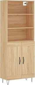 vidaXL Ντουλάπι Sonoma δρυς 69,5 x 34 x 180 εκ. από Επεξεργασμένο Ξύλο
