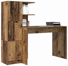 vidaXL Γραφείο 2 pcs Παλιό ξύλο