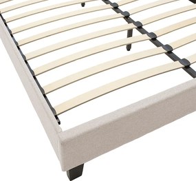 Κρεβάτι Mago pakoworld ύφασμα εκρού 160x200εκ