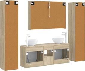 vidaXL Σετ Επίπλων Μπάνιου 6 pcs Sonoma Δρυς