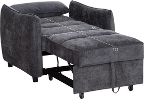 ΠΟΛΥΘΡΟΝΑ-ΚΡΕΒΑΤΙ ORYN HM3307.01 ΓΚΡΙ ΥΦΑΣΜΑ 85x88x78Υεκ.