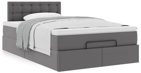 vidaXL Οθωμανικό κρεβάτι με στρώμα Γκρι 120x200cm Faux Leather