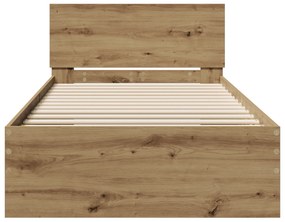 vidaXL Κρεβάτι  χωρίς στρώμα με κεφαλάρι δρυς 75x190 εκ.