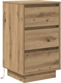 vidaXL Κομοδίνο με φώτα LED Artisan Oak 38x34x65 cm