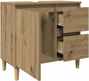 vidaXL Ντουλάπι Νιπτήρα Αρτισιανή Δρυς 65x33x60 εκ. Επεξ. Ξύλο