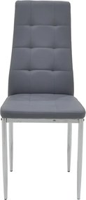 Καρέκλα Cube pakoworld PU γκρι-πόδι χρωμίου