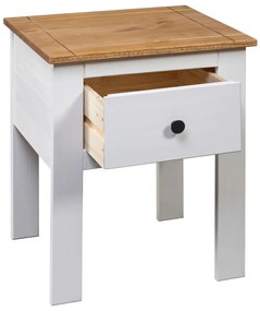 vidaXL Κομοδίνο Λευκό 46x40x57 εκ. από Ξύλο Πεύκου Σειρά Panama