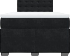 vidaXL Κρεβάτι Boxspring με Στρώμα Μαύρο 120 x 200 εκ. Βελούδινο