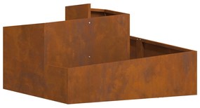 vidaXL Γλάστρα Κήπου Καφέ 80 x 80 x 50 εκ. Ατσάλι σκληρυθέν στον αέρα