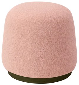 Σκαμπό NEPENTHES Με Ξύλινη Βάση Ροζ Ύφασμα Teddy 43x43x36cm - 14940006
