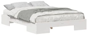 vidaXL Κρεβάτι δαπέδου Λευκό 120 x 200 cm Μασίφ ξύλο πεύκου