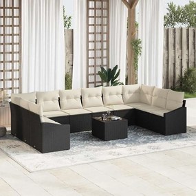 vidaXL Σέτ φαγητού για κήπο με μαξιλάρι 11 pcs Καφέ, Κρέμα