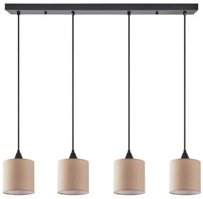 Φωτιστικό Οροφής - Ράγα Adept 77-9023 85x300cm 4xE27 60W Black-Brown Homelighting Μέταλλο,Ύφασμα