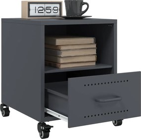 vidaXL Κομοδίνα 2 τεμ. Ανθρακί 36x39x43,5 εκ. από Χάλυβα