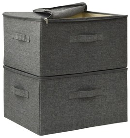 vidaXL Κουτιά Αποθήκευσης 2 τεμ. Ανθρακί 43 x 34 x 23 εκ. Υφασμάτινα