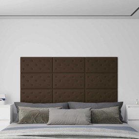 vidaXL Κεφαλάρι Τοίχου 12 pcs Καφέ 60 x 30 cm Τεχνητό Δέρμα