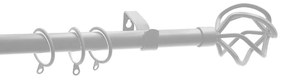 Κουρτινόξυλο Φ19mm Μονό Επεκτεινόμενο 120-210cm Με Άκρα Grace White 790123