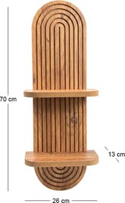 Ραφιέρα τοίχου Artwill Megapap Mdf χρώμα oak 26x13x70εκ.