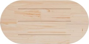 vidaXL Επιφάνεια Τραπεζιού Οβάλ Λευκή 100x50x2,5 εκ. Μασίφ Ξύλο Πεύκου