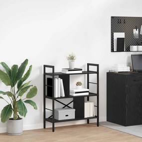 vidaXL Ράφι Βιβλίων Μαύρη Οξυά 75 x 30 x 91 εκ. Επεξεργασμένο ξύλο