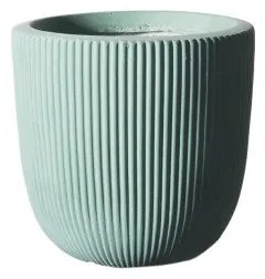 Γλάστρα Πήλινη Στρογγυλή Stripe Βεραμάν S 24x24x23 εκ. A-7940-8 Supergreens-A-7940-8-Πράσινο A-7940-8