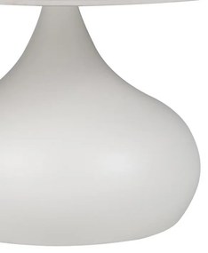 Βοηθητικό τραπέζι Kirkene Inart sintered stone σε απόχρωση λευκό μαρμάρου με λευκό μέταλλο Φ70x40εκ 70x70x40 εκ.