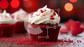 Σετ των 2 Intra Συλλεκτικό Ξύλινο Παζλ Plywood 4mm - Νόστιμο Cupcake Red Velvet με White Frosting και Red Sprinkles Σε Ξύλινο Κουτί - Διαστάσεις: 10x10 cm – 25 κομμάτια