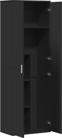 vidaXL Ντουλάπα Μαύρη 60 x 35 x 180 εκ. από Επεξ. Ξύλο