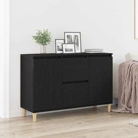 vidaXL Πλαϊνό Γραφείο Μαύρο Δρυς 101x35x60 εκ. Φτιαγμένο από ξύλο