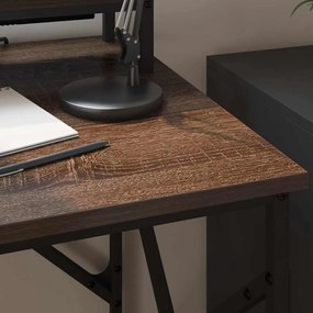 vidaXL Γραφείο με ράφι Καφέ δρυς 100 x 50 x 86.5 εκ Επεξεργασμένο ξύλο