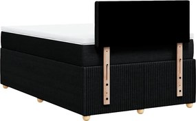 vidaXL Κρεβάτι Boxspring με Στρώμα Μαύρο 120x200 εκ. Υφασμάτινο