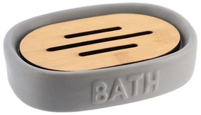 Σαπουνοθήκη 06.6493260 Grey-Natural Bamboo,Ceramic