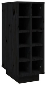 vidaXL Κάβα Κρασιών Μαύρη 23x34x61 εκ. από Μασίφ Ξύλο Πεύκου