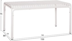 ΤΡΑΠΕΖΙ ΑΛΟΥΜΙΝΙΟΥ RACHEL HM6339.02 ΛΕΥΚΟ 150x80x75Υεκ.
