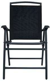 vidaXL Καρέκλες Κήπου Πτυσσόμενες 2 τεμ. Μαύρες από Textilene