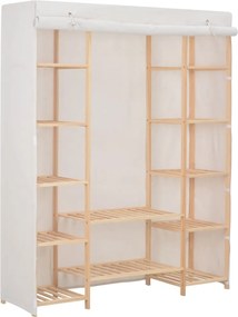vidaXL Ντουλάπα Λευκή 135 x 40 x 170 εκ. Υφασμάτινη