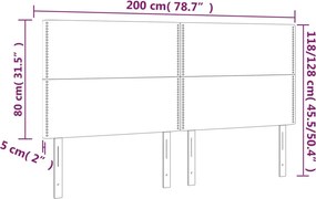 vidaXL Κεφαλάρι Κρεβατιού LED Λευκό 200x5x118/128 εκ