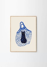 Πόστερ, The Cats In The Bag, Chloe Purpero Johnson, (50x70) cm, Μπλέ/Μάυρο/Εκρού, Sustainable Paper, THE POSTER CLUB