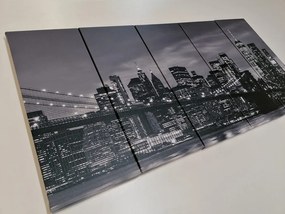Μαγευτική γέφυρα στο Μπρούκλιν με 5 μέρη εικόνα σε ασπρόμαυρο - 100x50